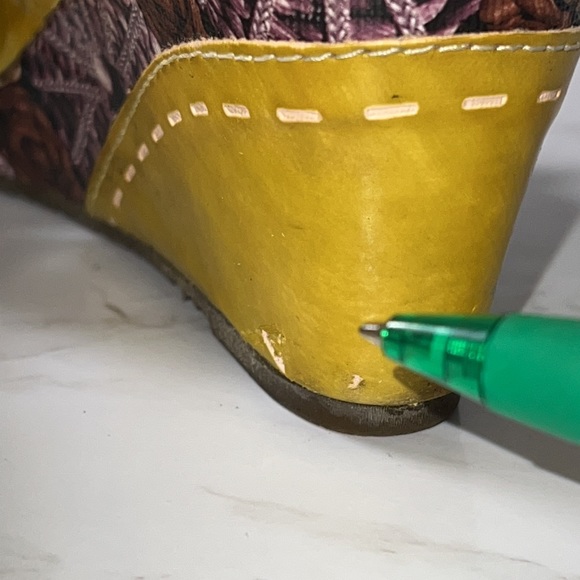 Splendid Lime Green Floral Wedges, Shada. Compliments Galore! Comfy & Fun sz 8.5 - Picture 11 of 11